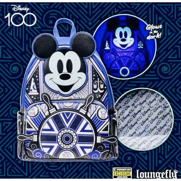 *NEW EXCLUSIVE* Disney 100 Art Deco Mickey Mouse Mini-Backpack- EE Exclusive - Picture 1 of 7